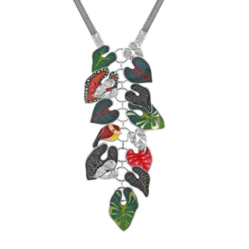 Колье TARATATA, Fabuleuse, с цветной смолой и узорами, TT-W25-01101-10M серебристый фото 2